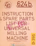 Dufour-Dufour Gaston No. 50, Universal Milling Machine, Instructions Manual-50-No. 50-04